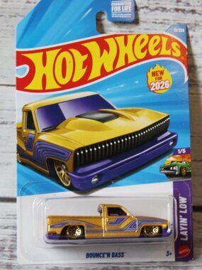 2026 Hot Wheels Bounce'N Bass 17/250 Layin' Low Gold New Models Lowrider Truck